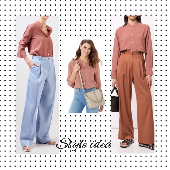 NWT Vince - Relaxed Band Collar Blouse XS - Picture 9 of 10